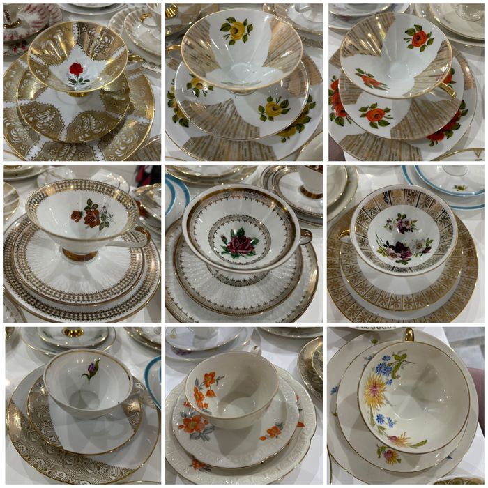 Троен баварски порцеланов сет, чаша за чай