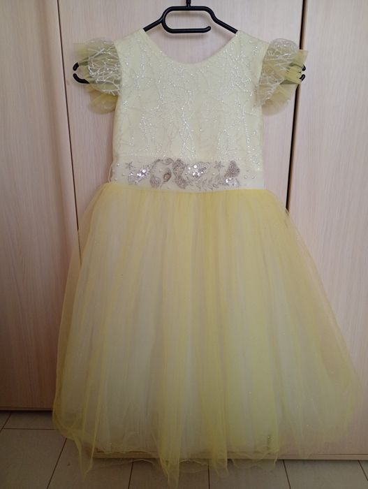 Официална детска рокля с къс ръкав