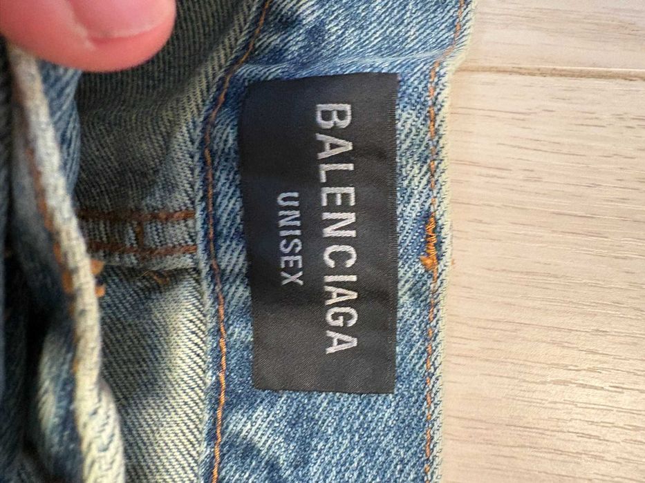 Balenciaga SS23 Baggy Skater Demna Mud Show Ripped Jeans Blue