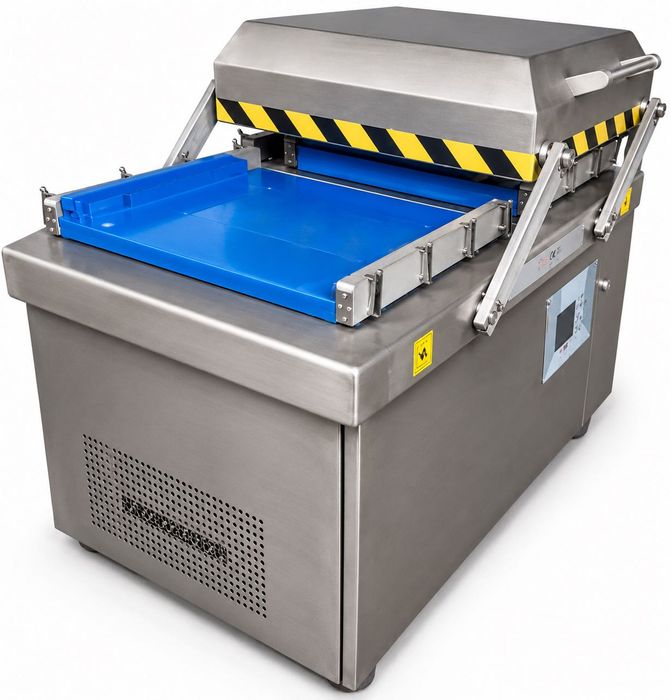Mașină de Vidat Industrială Dublă Cameră (Double Chamber Vacuum Machine) CromPack – Oțel Inox AISI-304
