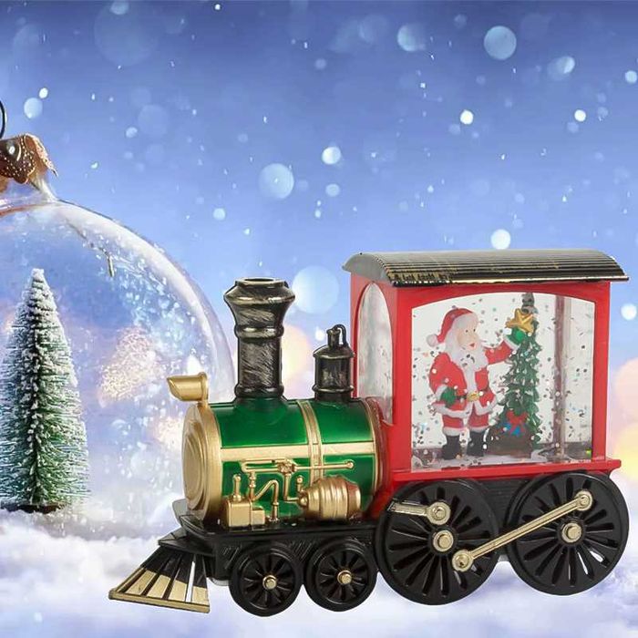 Коледен фенер влак – Локомотив с LED осветление, с включени батерии
