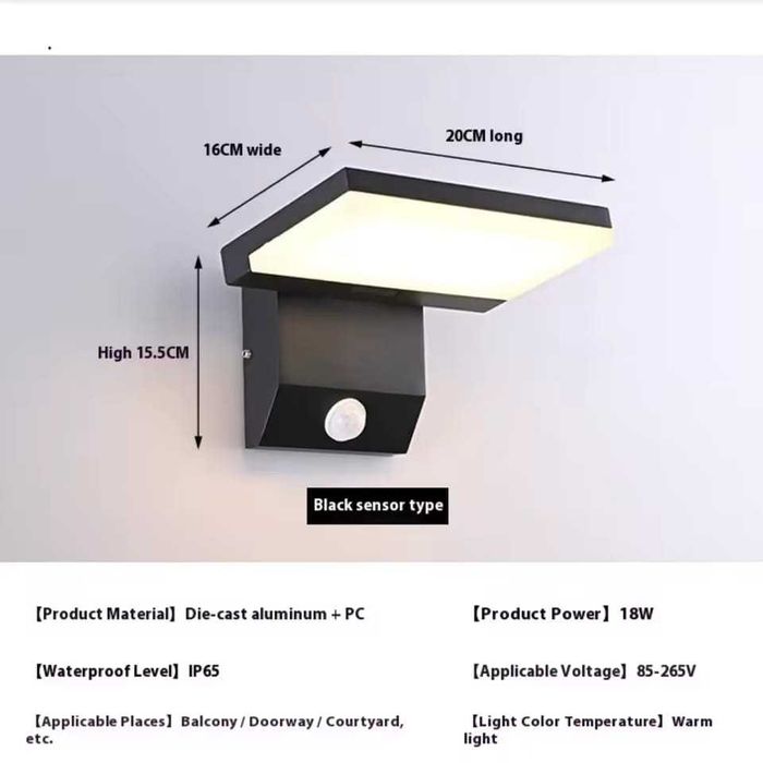 Aplica de exterior cu senzor se 2 bucăți