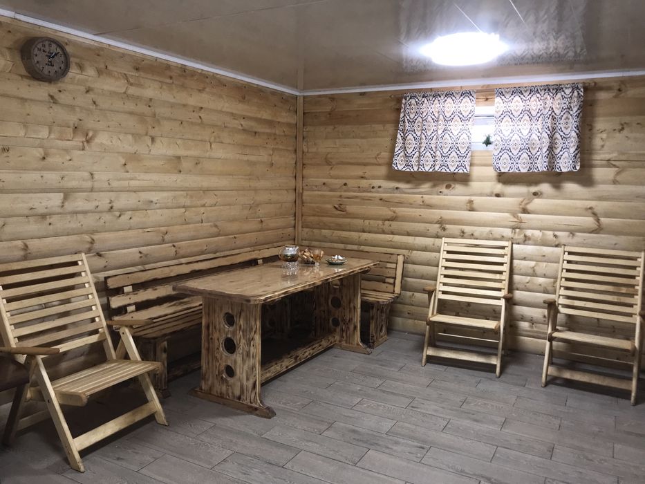 Банька на дровах с уличным бассейном