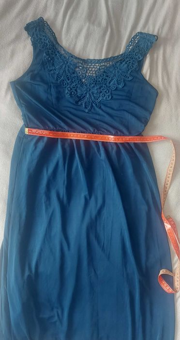 Rochie lungă ușoară turcoaz