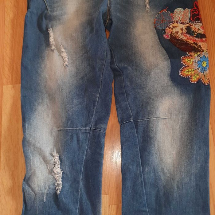 Pantaloni salopeta boyfriend blugi Desigual dama