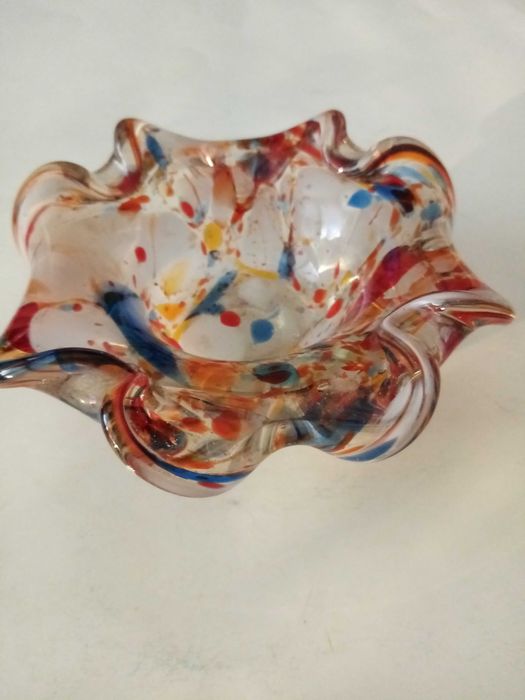 Винтидж пепелници  кристално стъкло Мурано,ковано желязо, стъкленица.