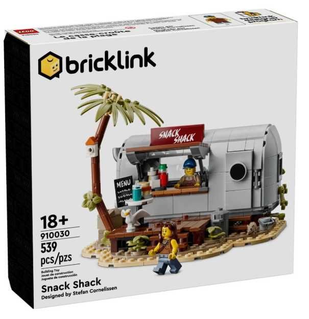 Lego BrickLink: 910052 - Popcorn Wagon, 910030 - Snack Shack, 910041 - Camping Adventure