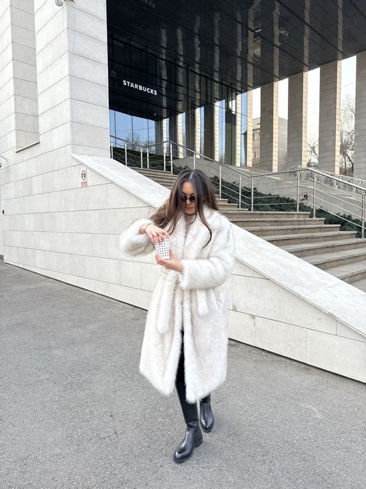 Удлиненная эко-шуба