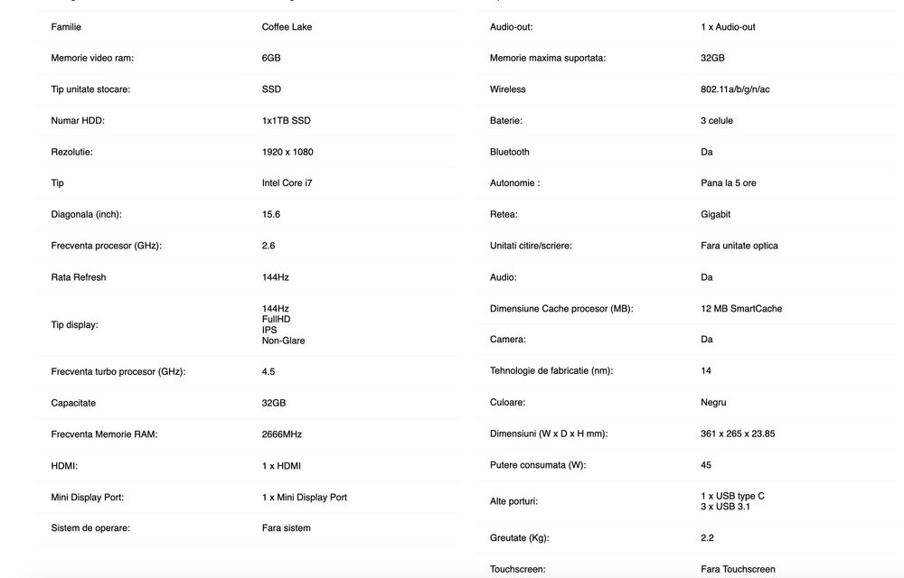 Laptop Gaming Lenovo Y740  i7-9750H | 1TB SSD| 32GB RAM | RTX 2060 6GB