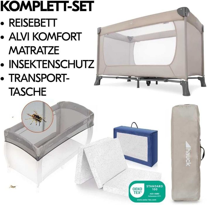 Pătuț de călătorie Hauck Dream N Play Baby cu saltea ,plasă de țânțari