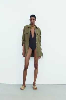 Дамска горна риза - сако  Zara каки xs Чисто нова  c етикет