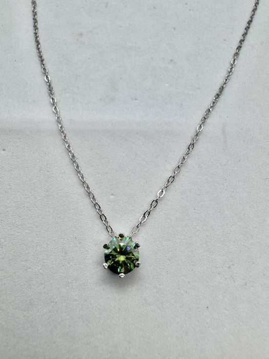 Сребърно колие с мойсанит (Диамант) 1 карат