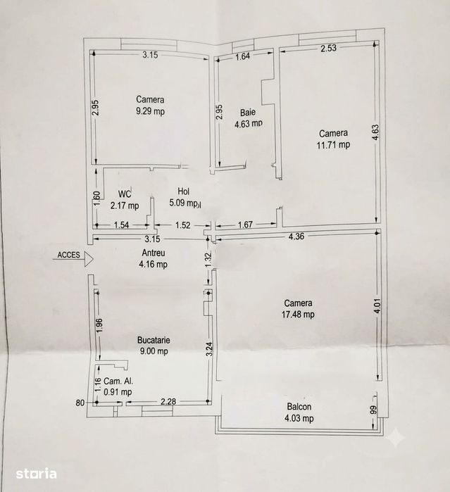 Apartament 3 Camere .. Decomandat..Complexul Studențesc