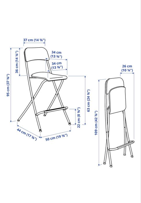 Продам барный складной стул Икеа черный
