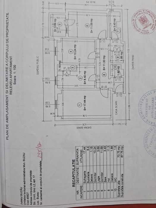 Apartament 3 camere decomandat -Unirii Sud Buzau