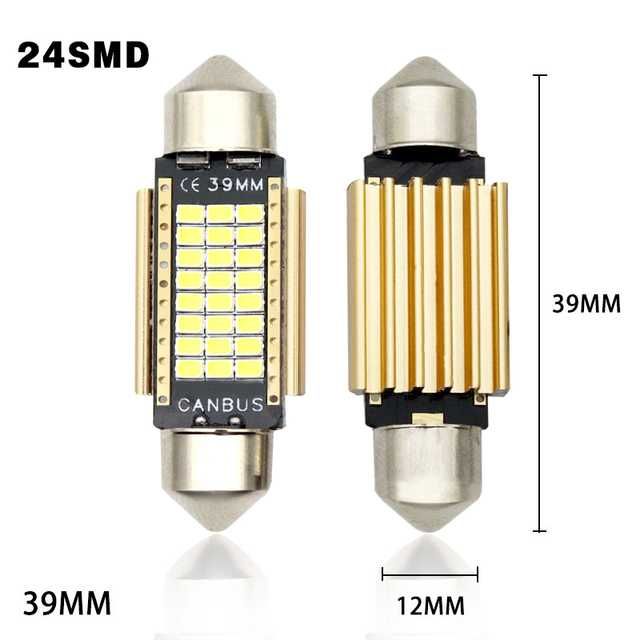 Set Becuri LED c5w 39mm Canbus Plafoniera Portbagaj Numar, Lumina Alba
