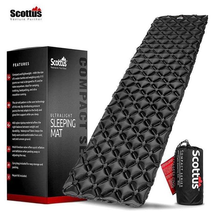 Scottus (Дания) лёгкий прочный надувной коврик каремат для трекинга