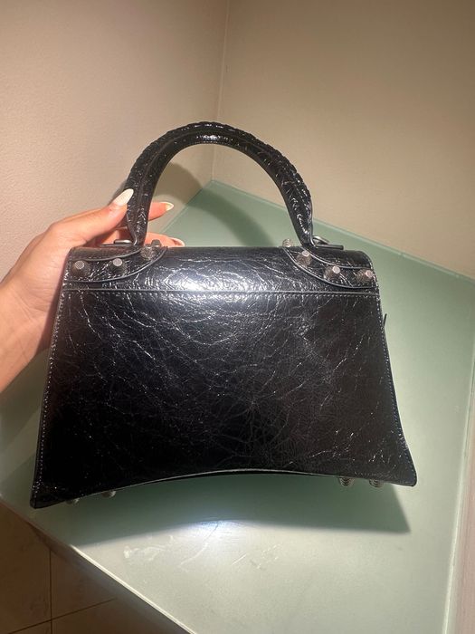 Дамска чанта Balenciaga Hourglass Xs Crocodile Embossed
