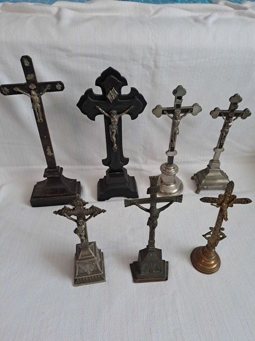 crucifix vechi lemn alama crucifix bronz 25 - 40 cm