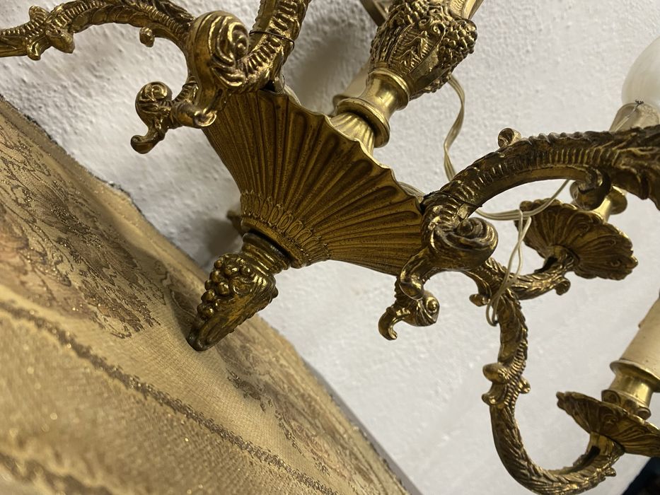 Голям френски бароков полилей от масивен излят месинг барок
