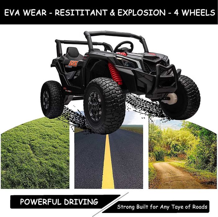 Акумулаторен Двуместен ДЖИП AOKOY 4x4 UTV 24v батерия С ДИСТАНЦИОННО