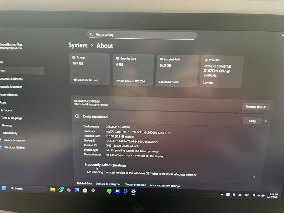 Vand/schimb HP OMEN 15 dh0xxx