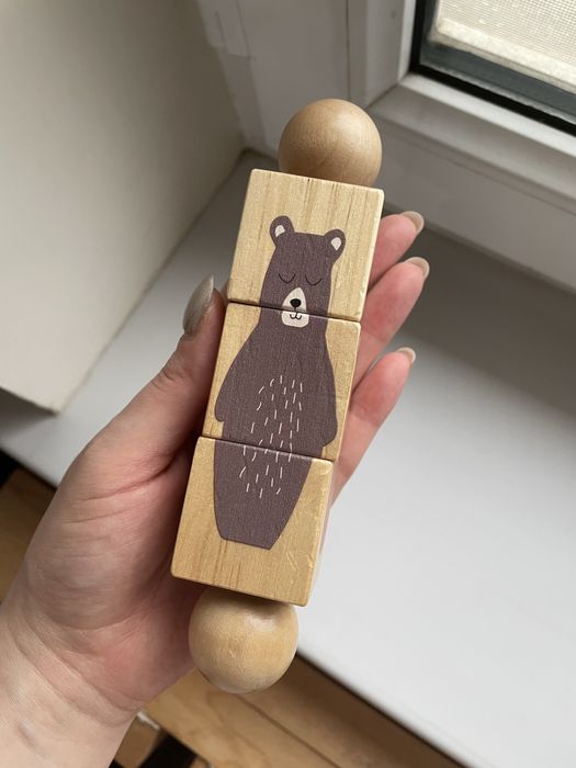 Деревянная развивающая пирамидка Монтессори (балансир)