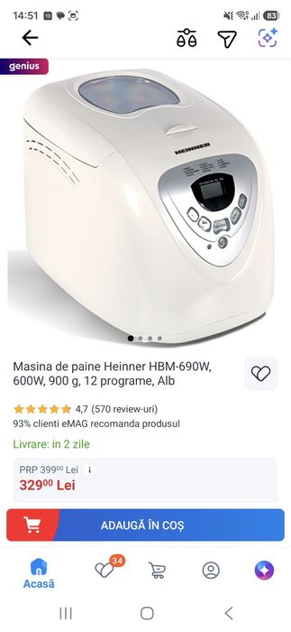 Masina de facut paine Heinner