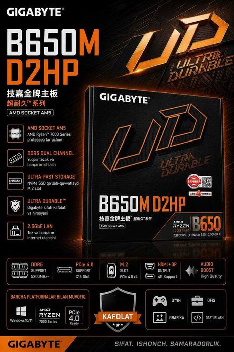 GIGABYTE brendidan OnaPlatalar OPTOM narxlarda