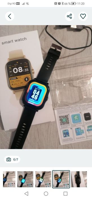 Ceas smartwatch cu ecran tactil, ecran HD TFT de 4.65 cm, corp aliaj,