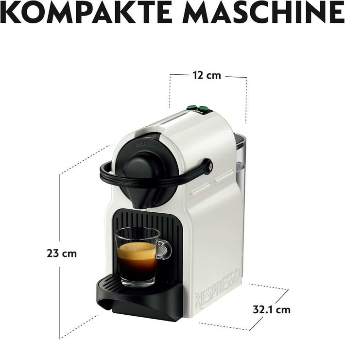 Кафемашина с капсули Krups Nespresso XN1001 Inissia, бяла с подарък 7 капсули