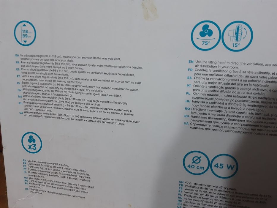 Ventilator cu picior Qlive 45 w folosit o singura data