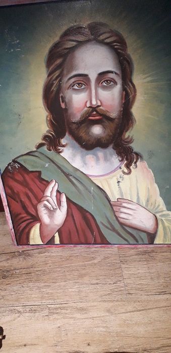 Рисувана  икона-картина.Авторска картина Папа Йоан  Павер ||.