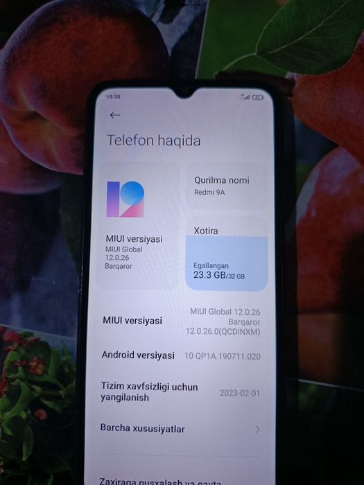 Redmi 9A qora hamma narsasi radnoy