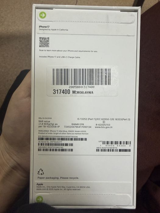 Iphone 17 256GB НОВЫЙ