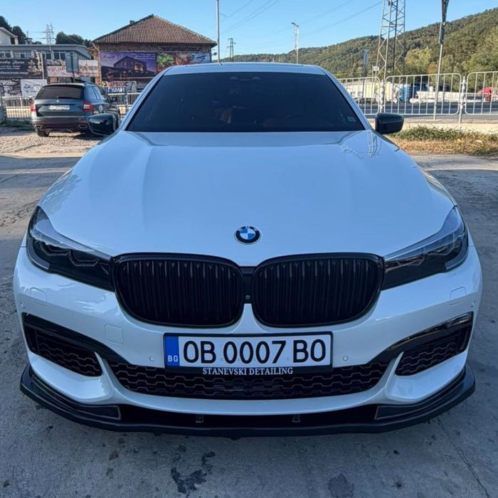 Преден Лип Спойлер BMW БМВ G11 G12 (2015-2019) – Maxton Стил – Черен Гланц НА СКЛАД!!