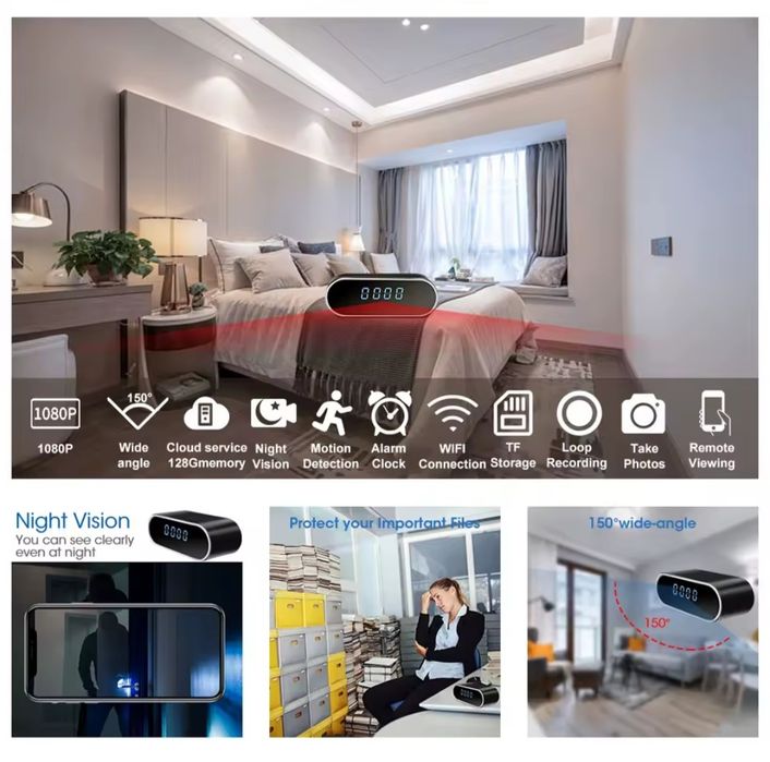 Ceas cu camera ascunsa  WIFI de supraveghere