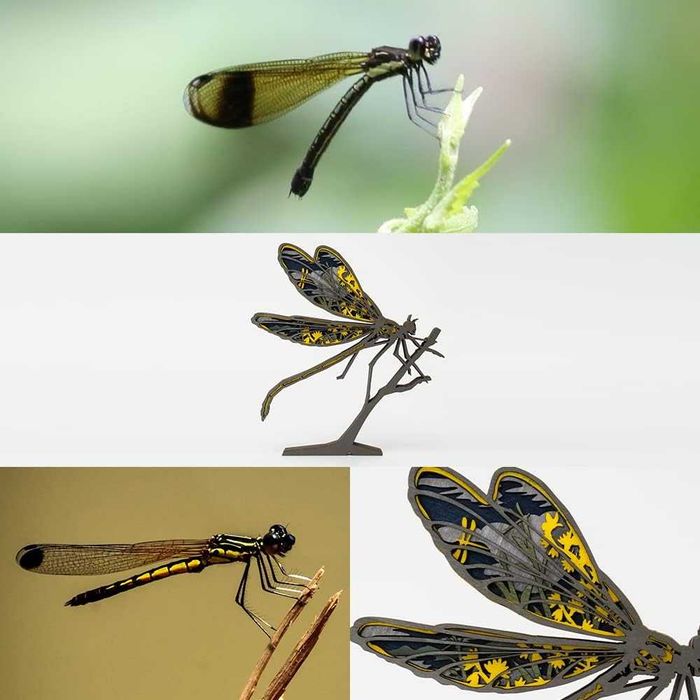 3D дървени животно с LED нощна лампа