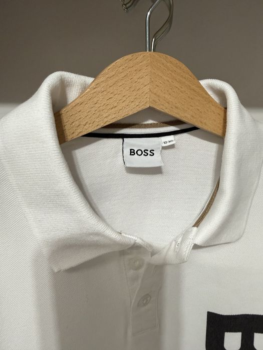 Бяла тениска BOSS за момче Оригинална 12 г XS
