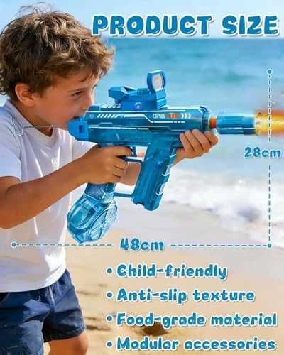 Нов Автоматичен воден пистолет за деца 400+ изстрела с батерия за басейн и плаж игра