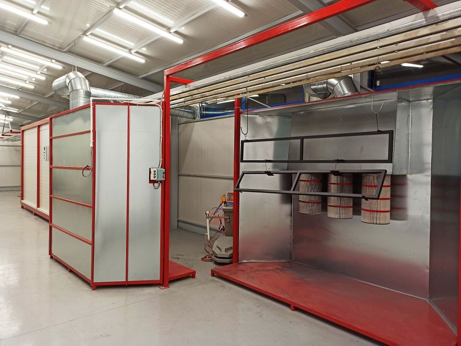 Cnc cu plasma si Instalatie, cuptor de  vopsit in camp electrostatic