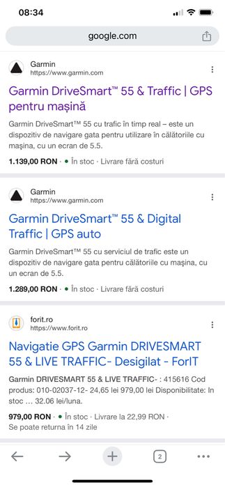 Navigatie GPS Navigatie GPS Garmin DRIVESMART 55 & LIVE TRAFFIC