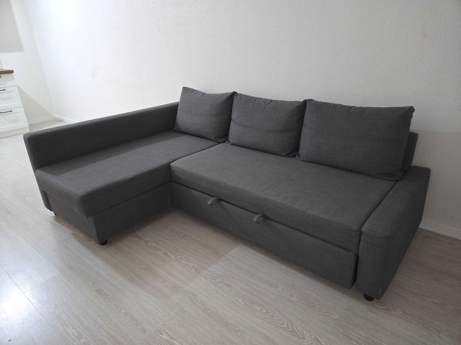 Угловой диван-кровать IKEA FRIHETEN ФРИХЕТЭН. Серый. БУ в отлич сост