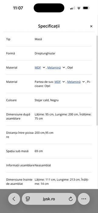 Masa bucatarie jysk