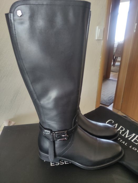 Нови ботуши естествена кожа, 37 номер, 24 см.