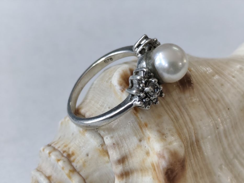 Сребърен пръстен 925 с перла
