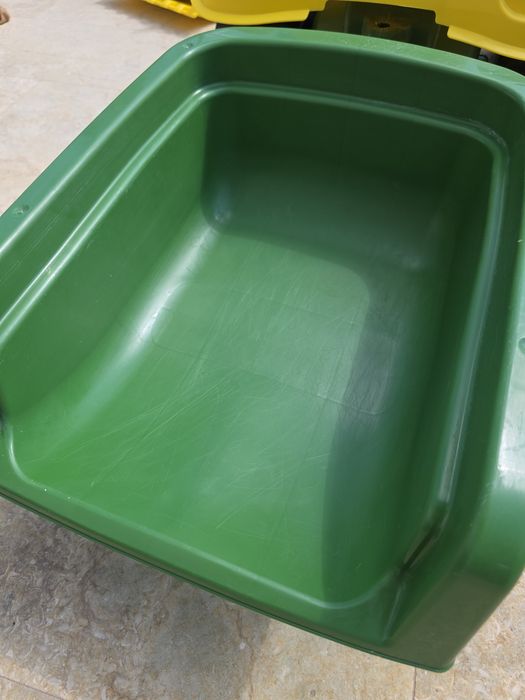 Tractor copii Rolly Kid John Deere cu cupă și remorca