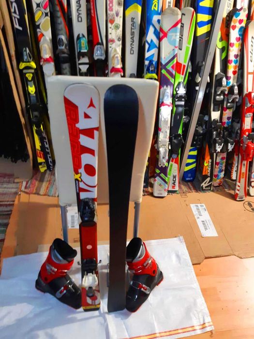 Schiuri Atomic 100 cm cu clapari si bete ski copii set