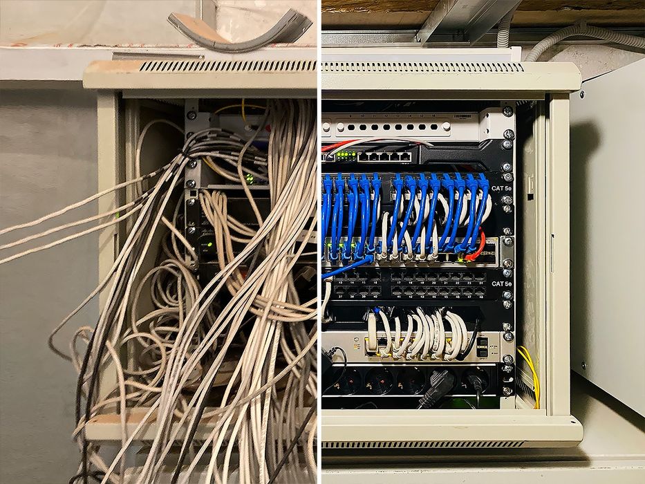 Установка видеокамер и домофонов.  
Разводка СКС