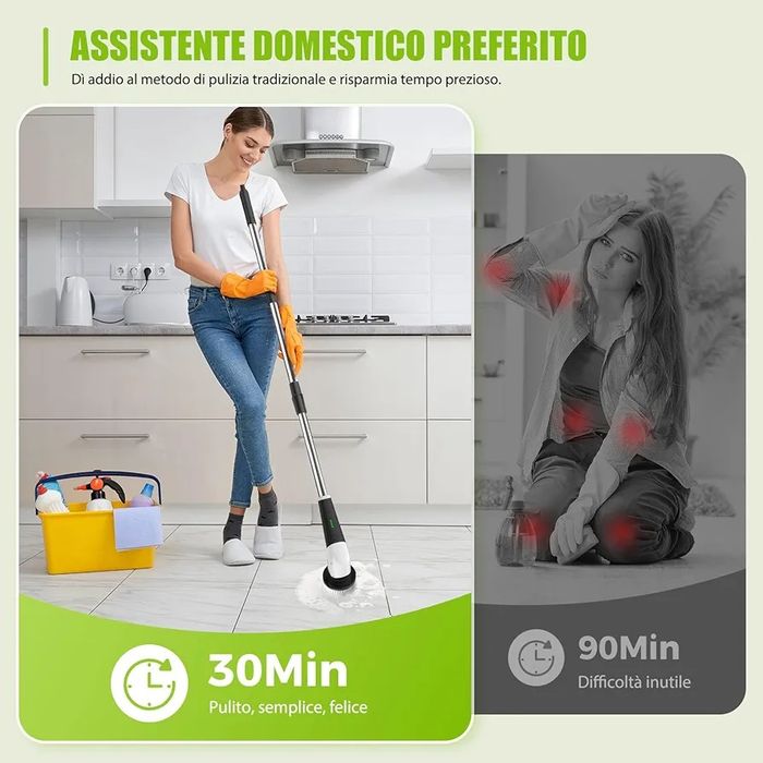 Perie rotativa pentru curatenie - reincarcabila
